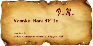 Vranka Manuéla névjegykártya